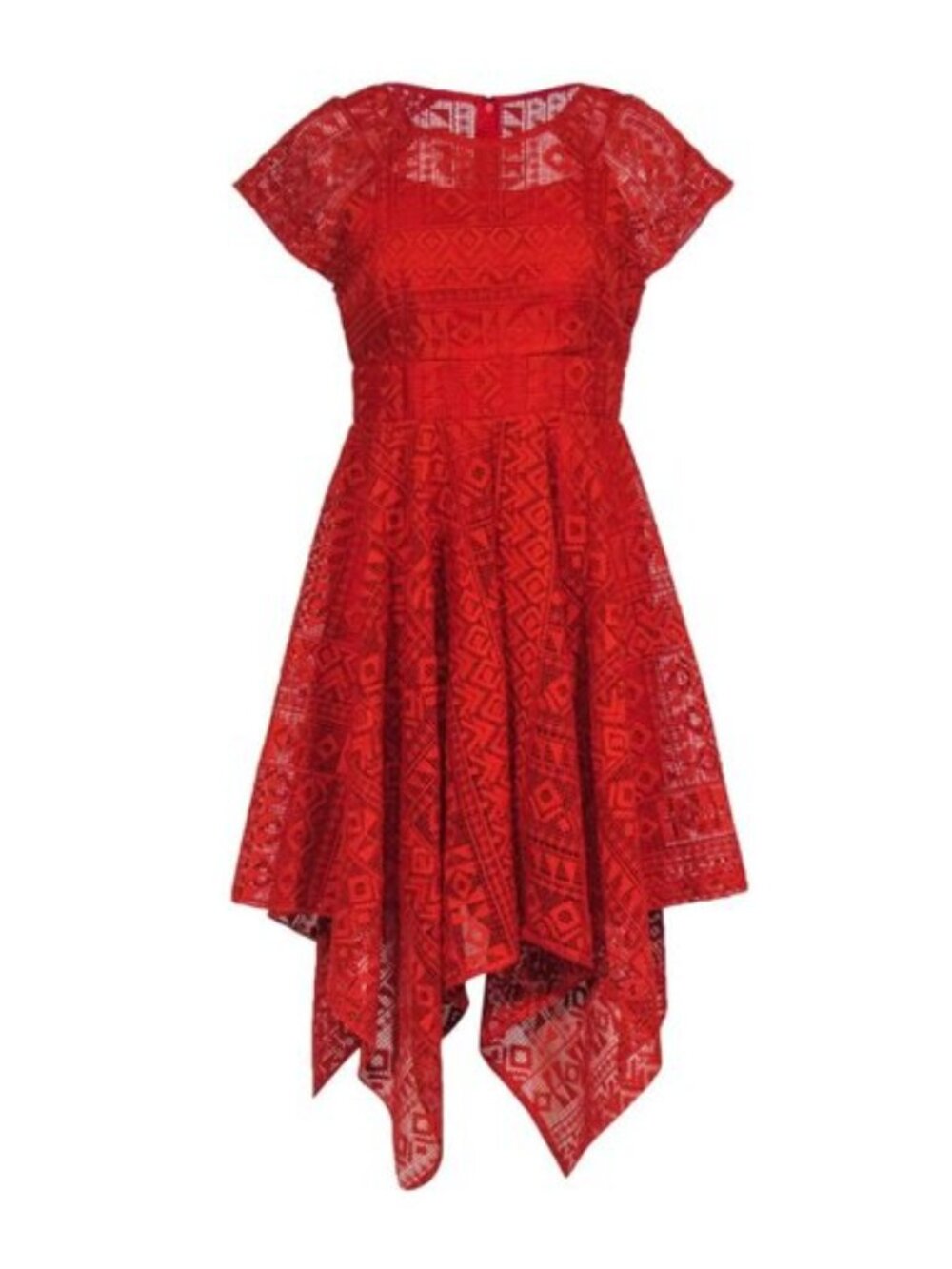 PRICE FIRM Anthropologie Maeve Orange Lace Handkerchief Dress 2/Small